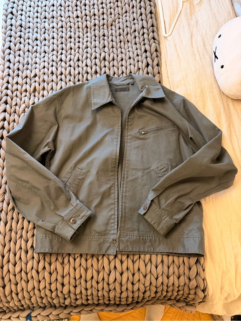 Uniqlo Zip-up blouson shirt jacket - M - Dark Grey